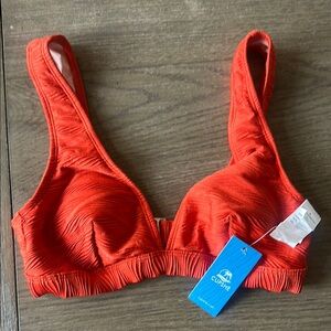 CUUP Red Textured Bikini with Soft Cup Design
